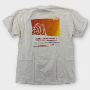 Vintage Microsoft Office Shirt Mens XL Fruit Of The Loom‎ Heavy White Y2K Cotton